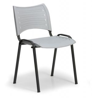 Konferenční židle, černá-plast, Smart Barva: šedá