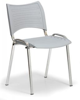 Konferenční židle, chrom-plast, Smart Barva: šedá