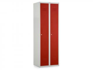Kovová šatní skříňka 60, cylindrický zámek Barva dveří: červená RAL 3000