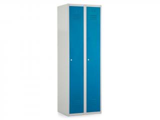 Kovová šatní skříňka 60, cylindrický zámek Barva dveří: modrá RAL 5012