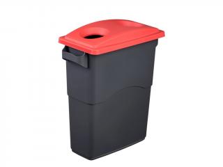 Nádoba na třídění odpadu 60 litrů + červené víko na plasty