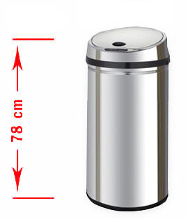 Odpadkový koš bezdotykový Margo 42 litrů - stříbrné víko