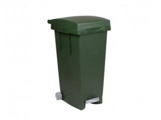 Odpadkový koš celobarevný, 80 litrů, zelený