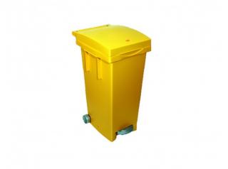Odpadkový koš celobarevný, 80 litrů, žlutý