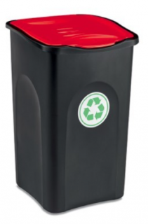 Odpadkový koš na tříděný odpad ECOGREEN 50 L - červený