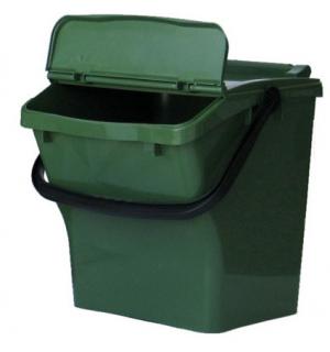Odpadkový koš plastový na tříděný odpad - zelená, 40 l