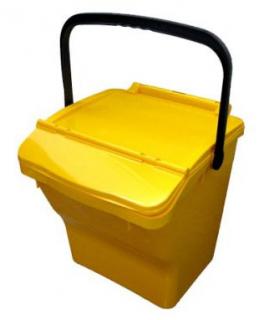 Odpadkový koš plastový na tříděný odpad - žlutá, 40 l