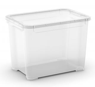 Plastový úložný box s víkem, průhledný, 20 litru
