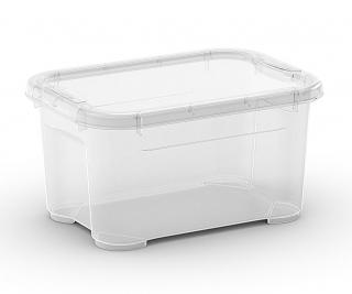 Plastový úložný box s víkem, průhledný, 5 litrů