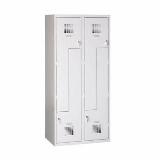 Šatní skříně dveře Z, 4 oddíly, cylindrický zámek, svařované, oddíl 400 mm Jméno: Z šatní skříň, 4 oddíly, šedá/šedá