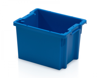 Stohovatelná přepravka plastová plná, modrá, 40 x 30 x 27 cm