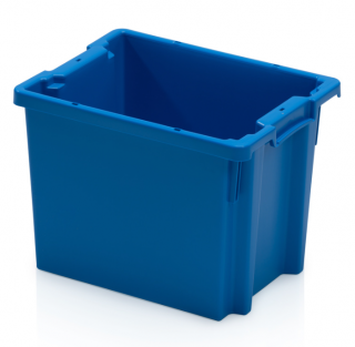 Stohovatelná přepravka plastová plná, modrá, 40 x 30 x 30 cm
