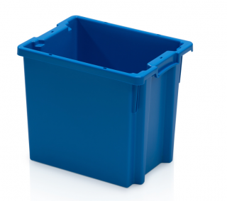 Stohovatelná přepravka plastová plná, modrá, 40 x 30 x 35 cm