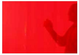 Svařovací závěs, transparentní červený, matný, š 1,4 m, v 1,8 až 2,8 m Barva: transparentní červená, šířka: 140 cm, výška: 180 cm