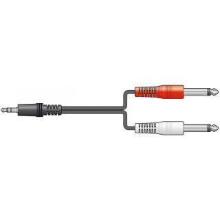 AV:link kabel Jack 3.5mm stereo samec - 2x Jack 6.3mm mono samec, 1.2m