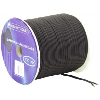 Kabel reproduktorový, 2x 1,5qmm, plochý černý