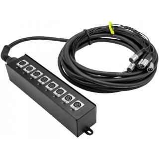 Omnitronic MUS-810, multicore kabel se stageboxem, 8IN XLR, 10 m