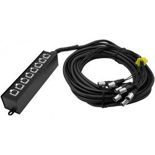 Omnitronic MUS-820, multicore kabel se stageboxem, 8IN XLR, 20 m