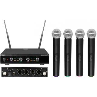 Omnitronic UHF-E4, 4-kanálový bezdrátový mikrofonní set 518.7/520.9/523.1/525.3 MHz