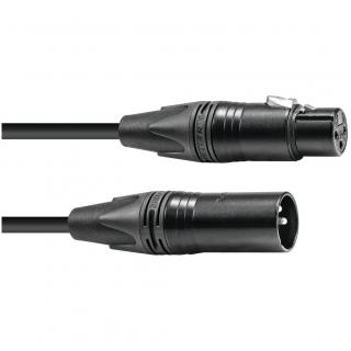 PSSO DMX kabel XLR 3-pinový, černý, 3m, konektory Neutrik