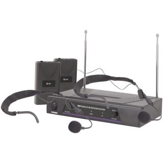 QTX VHF-HS2 bezdrátový mikrofon, 2 kanálový, 174,1 + 175 MHz