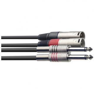 Stagg STC3PXM, kabel dvojitý 2x JACK/2x XLR zástrčka, 3 m