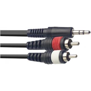 Stagg SYC1/MPS2CM E, 2x RCA - Jack 3.5 mm stereo, 1 m