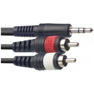 Stagg SYC3/MPS2CM E,  2x RCA - Jack 3.5 mm stereo, 3 m