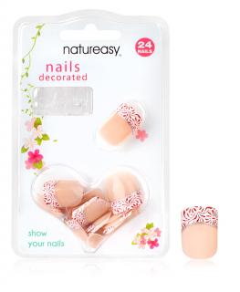 Nalepovací umělé nehty NATUREASY NEW se samolepícími polštářky č. 04