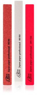 Pilník na nehty z japonského papíru, hranatý Hrubost, barva: 100/100 reflexní růžová