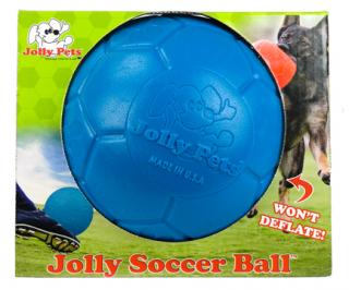 Jolly Soccer Ball 20 cm - fotbalový míč modrý s vůní  (Soccer ball je ideální volbou na společné hry s vaším pejskem, který obvykle rychle zlikviduje většinu hraček.)