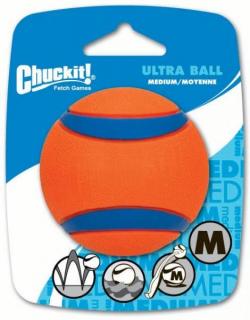 Míček Ultra Ball Medium 6,5 cm - 1 na kartě (Jedny z nejlepších aportovacích míčků s velkým odskokem.)