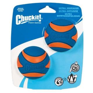 Míček Ultra Squeaker Ball Medium 6,5 cm - 2 na kartě (Aportovací velice kvalitní míček, který píská.)