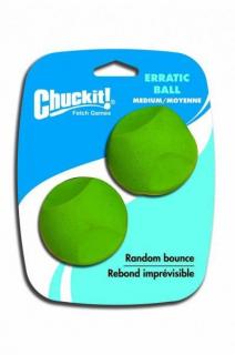 Míčky Erratic Medium 6,5 cm - 2 na kartě (Aportovací gumové míčky speciálního tvaru s nevypočitatelným odskokem.)