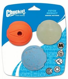 Míčky Medley Medium sada 6,5 cm (Svítící míček, svištící míček a míček z recyklované gumy.)