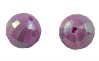Akrylové korálky kulička fasetovaná fialová s leskem 8mm 10 kusů v balení