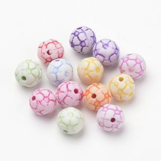 Akrylové korálky míč mix barev 9x8.5mm 10 kusů v balení