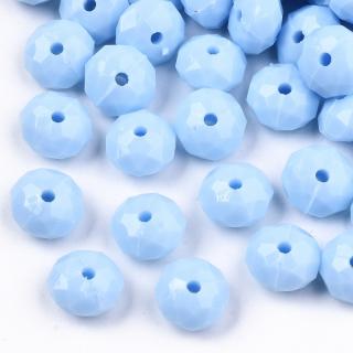 Akrylové korálky rondelka fasetovaná modrá 8x5mm 10 kusů v balení