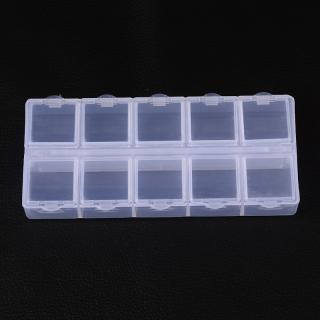 Plastový box 10 přihrádek 13.2x6.2x2.05cm