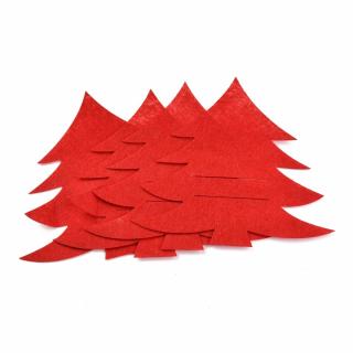 Vánoční dekorace na talíř stromeček červený set 4 kusy