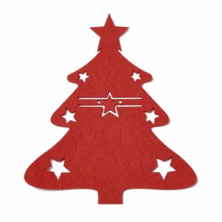 Vánoční dekorace na talíř stromeček červený