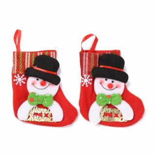 Vánoční dekorace ponožka sněhulák 145x125x23mm