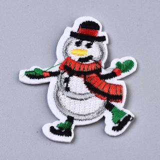 Vánoční nášivka nažehlovačka sněhulák