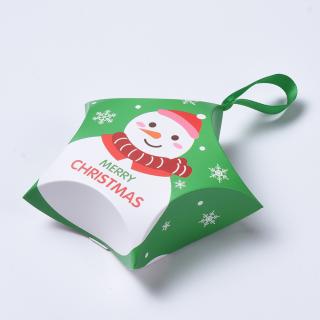 Vánoční papírová krabička hvězda sněhulák 12x12cm
