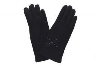 Dámské rukavice černé s korálky PRIUS F0400 Velikosť: M
