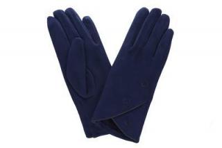 Dámské rukavice modré s květinkami PRIUS LWZ1979