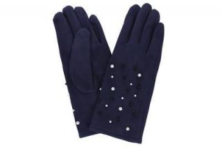 Dámské rukavice modré s perličkami PRIUS