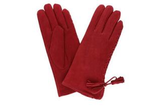 Dámské rukavice MONCLARO červené, broušená kůže Velikosť: L
