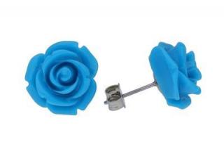 Náušnice ocel - keramické modré květy