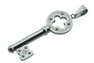 Přívěsek stříbrný klíč z chirurgické oceli F042